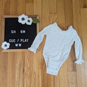 SweetHoney Cream Ruffled Long Sleeve Bodysuit